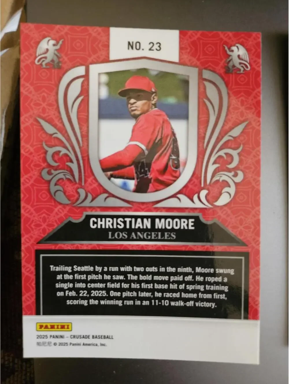 2025 Panini Crusade RED Christian Moore #23 - Angels